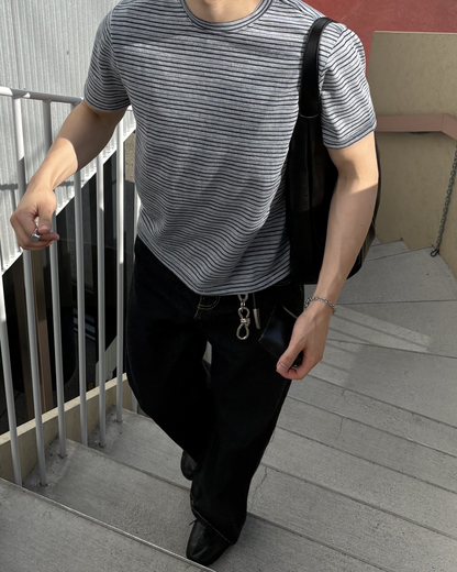 クルーネックボーダーTシャツ IK0187