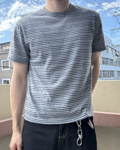 クルーネックボーダーTシャツ IK0187