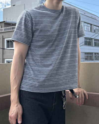 クルーネックボーダーTシャツ IK0187
