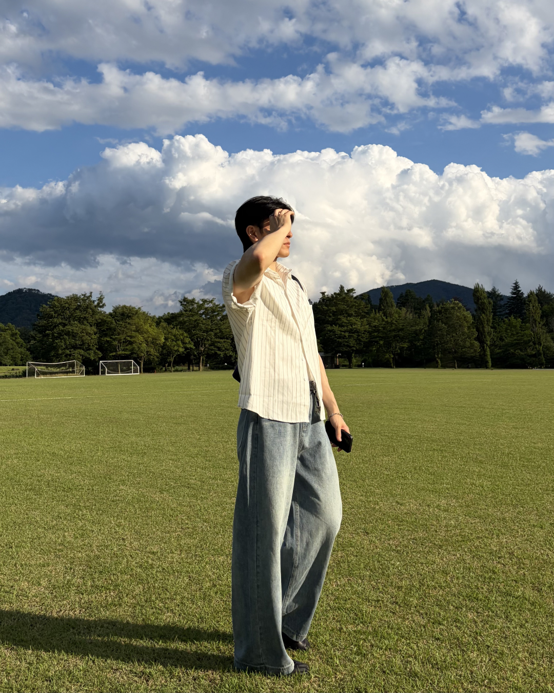 カラーストライプシャツ IK0190