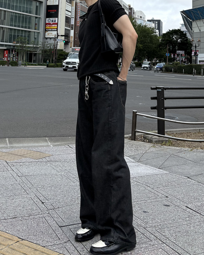 バギーブラックデニパンツ IK0219
