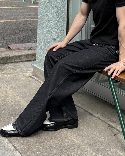バギーブラックデニパンツ IK0219