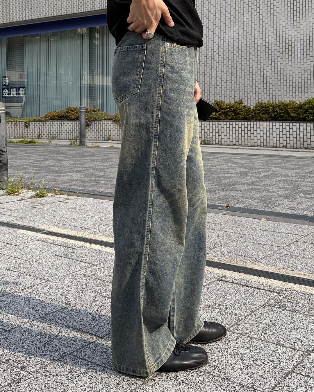 ヴィンテージウォッシュストレートパンツ IK0221