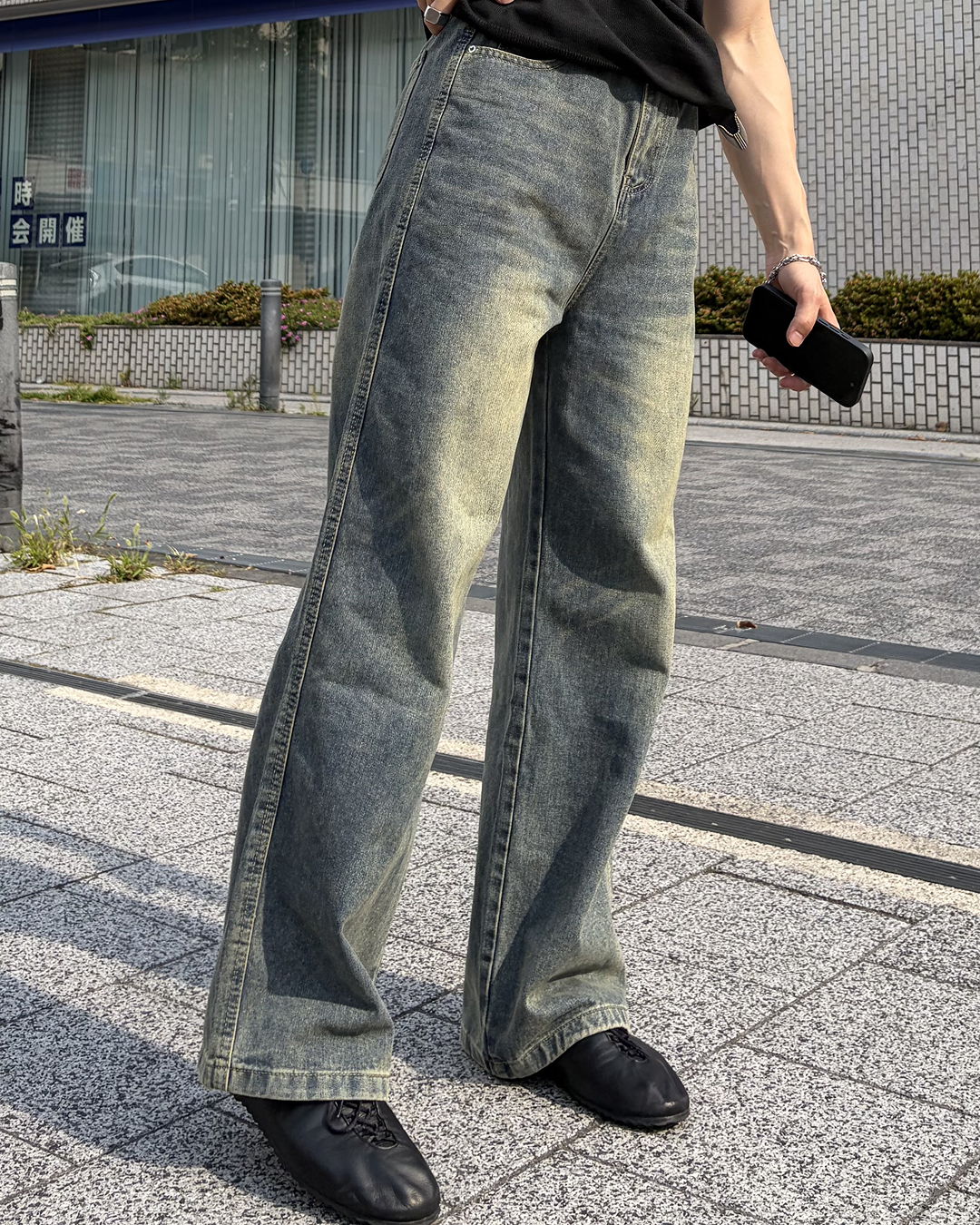 ヴィンテージウォッシュストレートパンツ IK0221