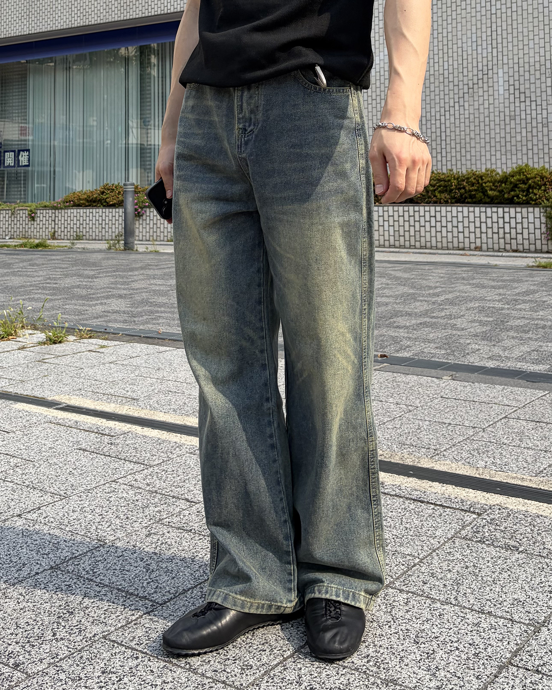 ヴィンテージウォッシュストレートパンツ IK0221