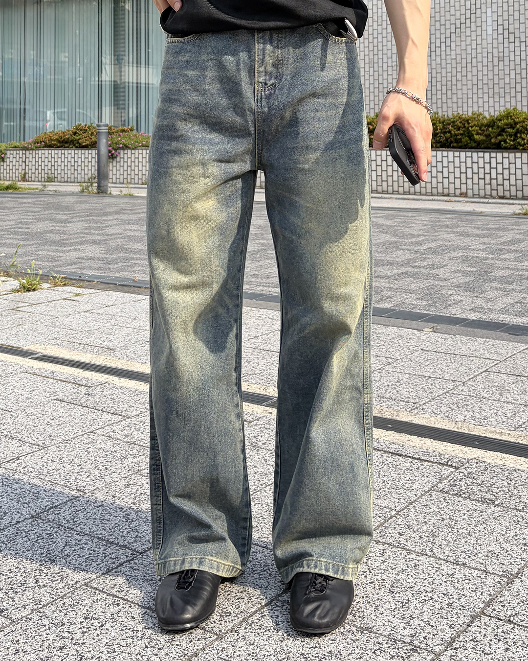 ヴィンテージウォッシュストレートパンツ IK0221