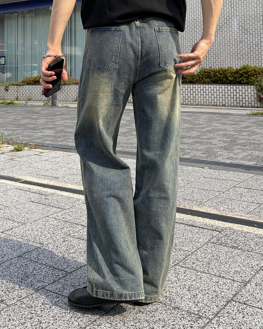 ヴィンテージウォッシュストレートパンツ IK0221