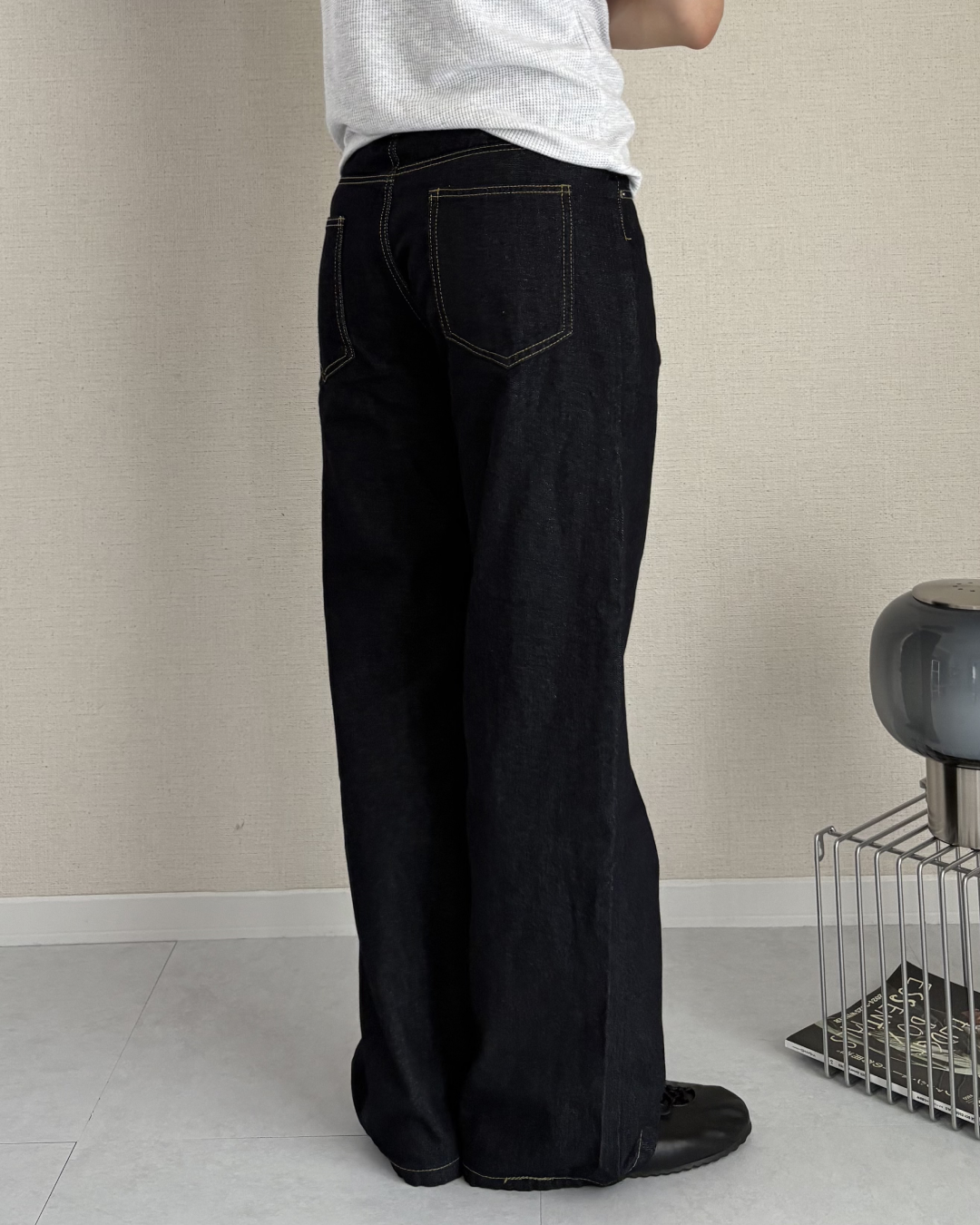 コントラストステッチワイドデニム IK0237
