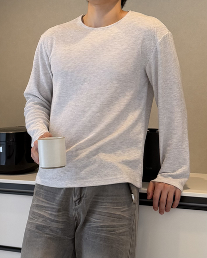 【一部即納】ルーズフィットワッフルロングTシャツ IK0287