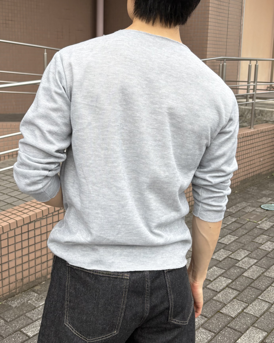ワッフルクルーネックロングTシャツ IK0288
