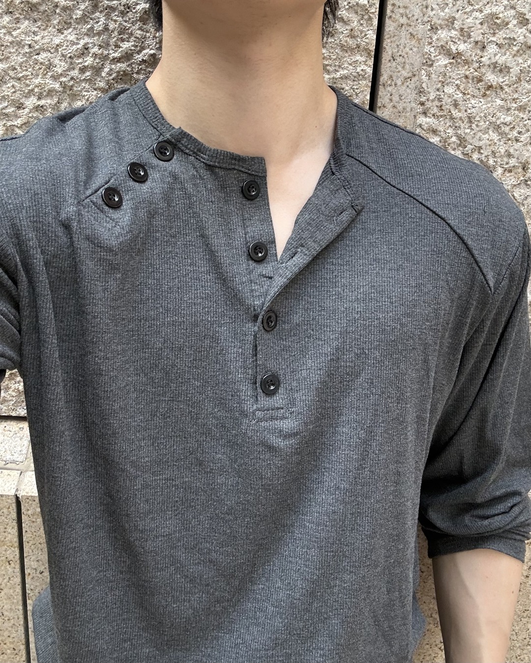 ヘンリーネックボタンカットソー IK0295