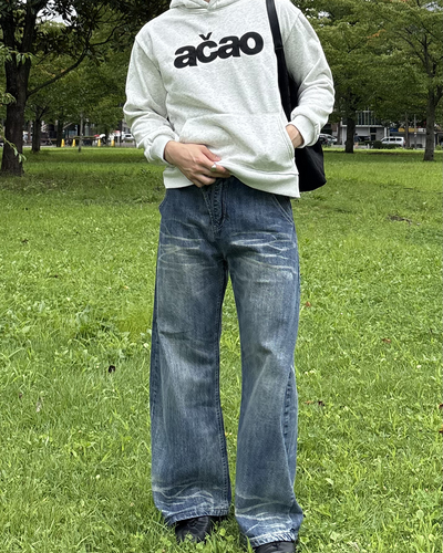 ヴィンテージウォッシュワイドブルーデニム IK0371