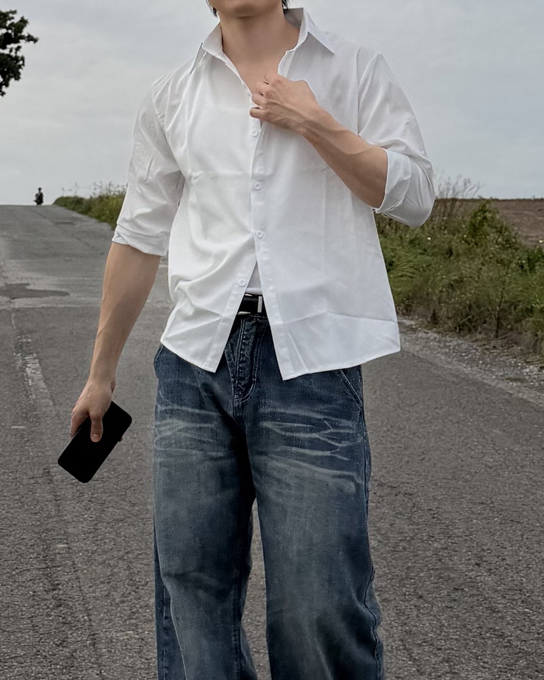 ベーシックカラーカジュアルシャツ IK0424