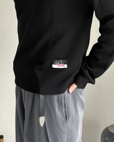 アシメトリーヘンリーネックロングスリーブカットソー IK0473