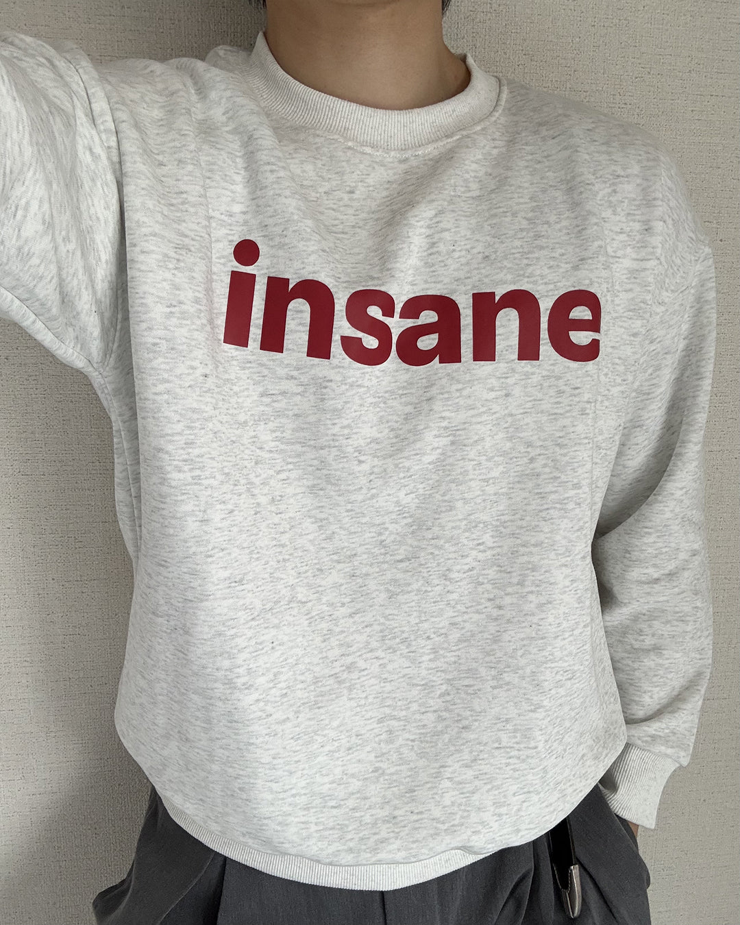 フロントグラフィッククルーネックスウェット IK0475