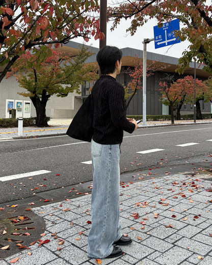 クロスベルトワイドストレートパンツ IK0519