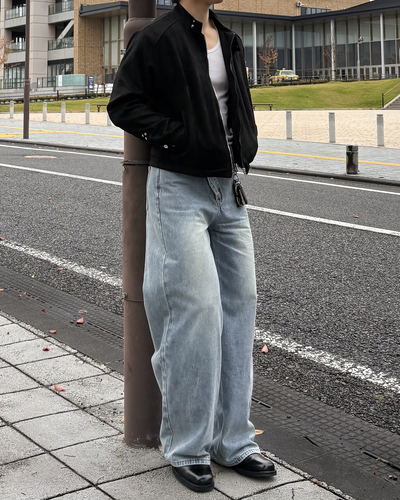 クロスベルトワイドストレートパンツ IK0519