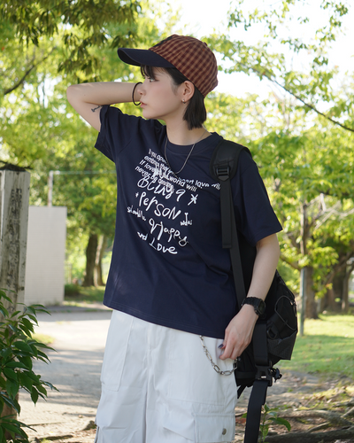 メッセージロゴグラフィック半袖Tシャツ IM0064