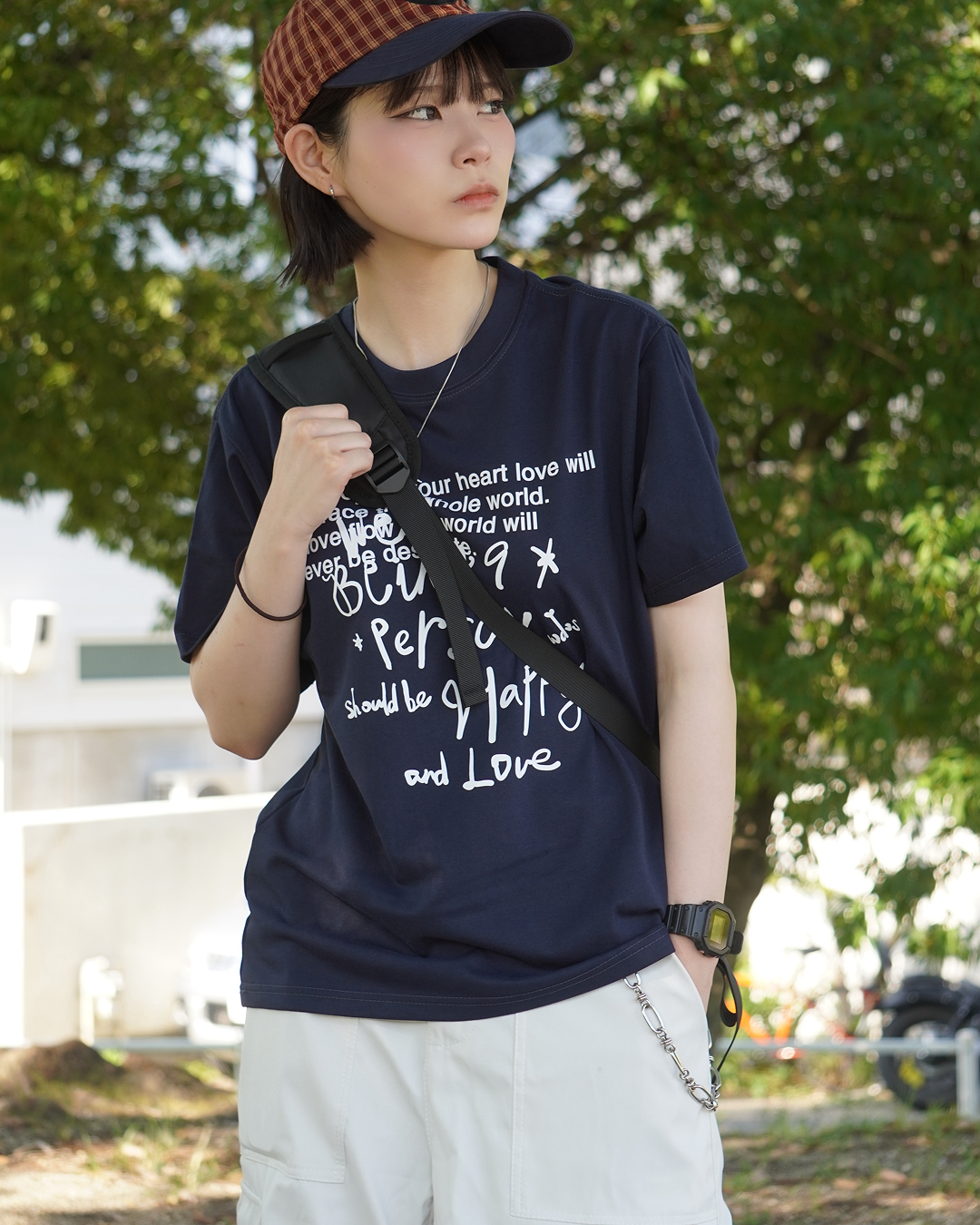 メッセージロゴグラフィック半袖Tシャツ IM0064