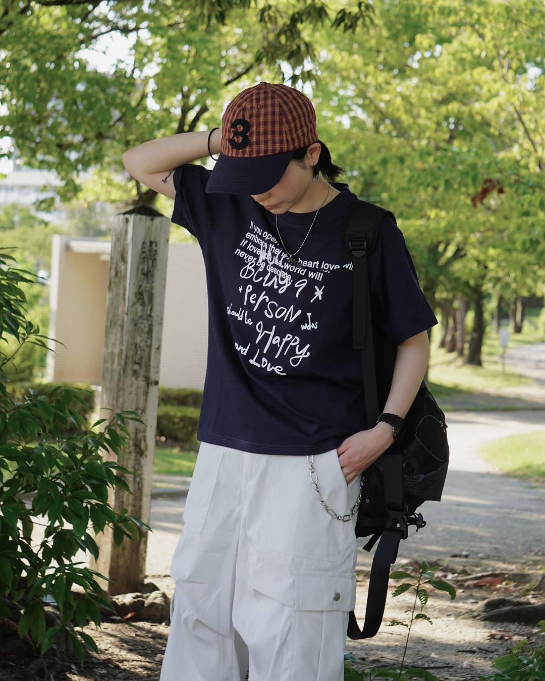 メッセージロゴグラフィック半袖Tシャツ IM0064