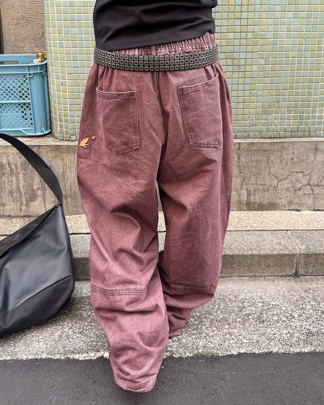 レッドウォッシュバギーパンツ KM7197
