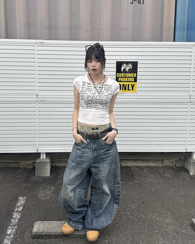 スリムフィットグラフィックTシャツ KM7215