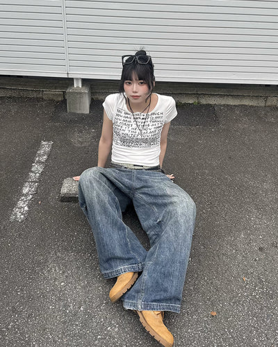 スリムフィットグラフィックTシャツ KM7215