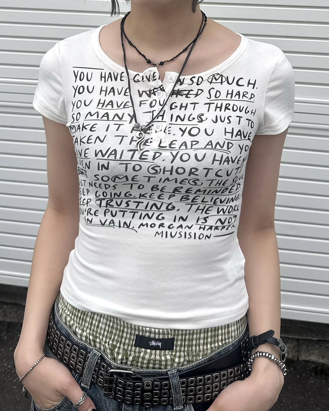 スリムフィットグラフィックTシャツ KM7215