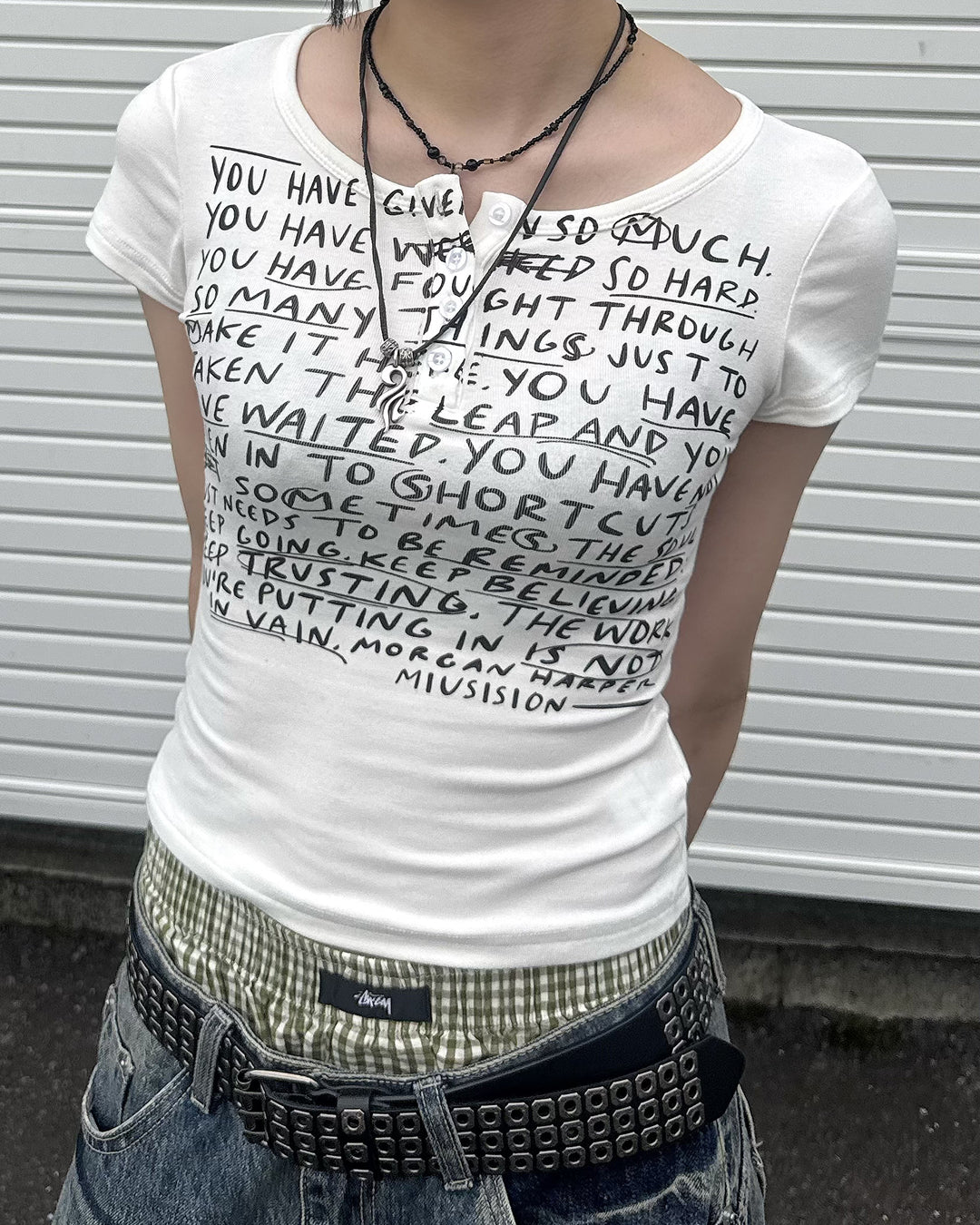 スリムフィットグラフィックTシャツ KM7215