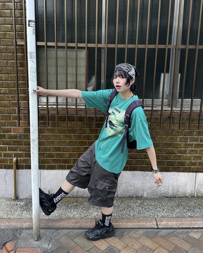 ヴィンテージアートグラフィックTシャツ KM7184