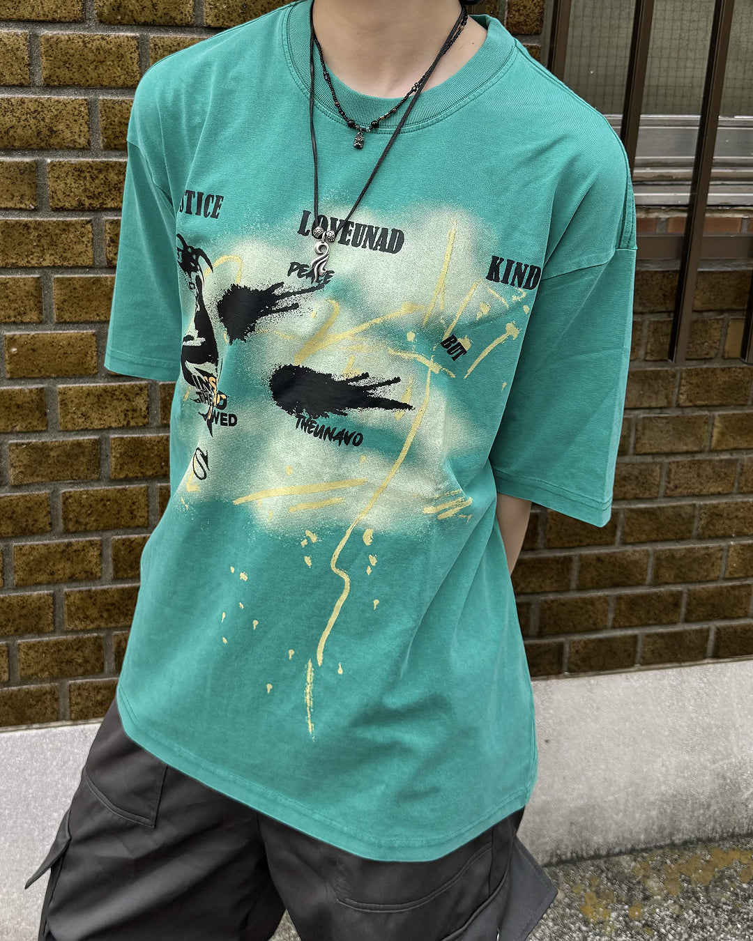 ヴィンテージアートグラフィックTシャツ KM7184