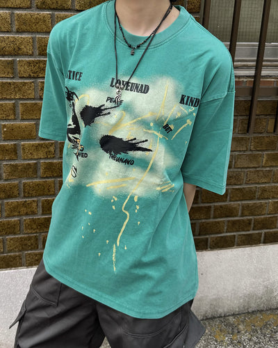 ヴィンテージアートグラフィックTシャツ KM7184
