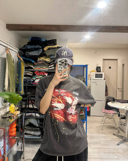 ヴィンテージアートグラフィックTシャツ KM7184