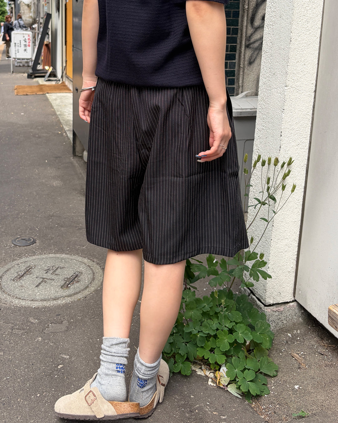 ピンストライプワイドハーフパンツ CH2247