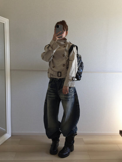 レトロウォッシュ加工デニムパンツ SO0021
