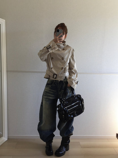 レトロウォッシュ加工デニムパンツ SO0021