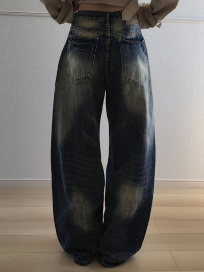 レトロウォッシュ加工デニムパンツ SO0021