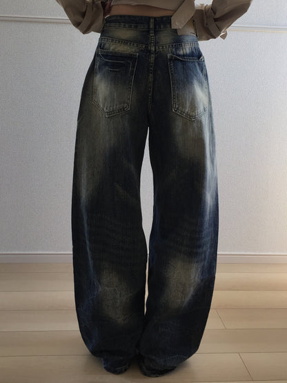 レトロウォッシュ加工デニムパンツ SO0021