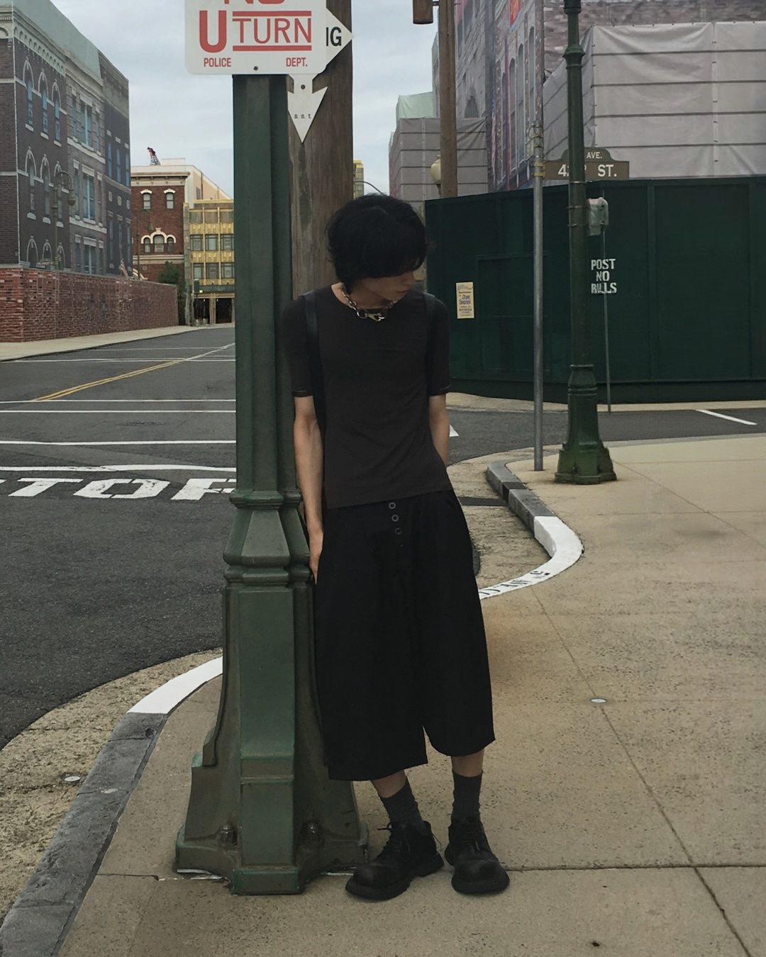 ハイウエストブレストワイドレッグクロップドパンツ CC0031