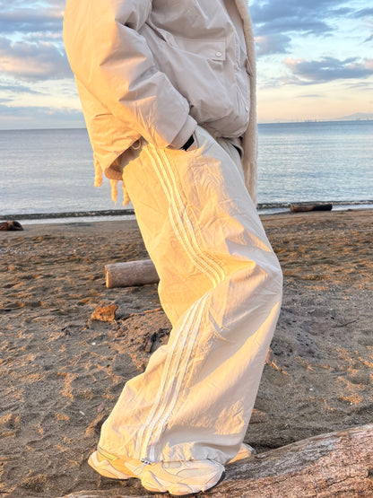 ストレートワイドレッグラインパンツ CM0107