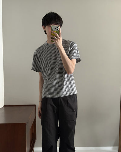ストライプクロップドTシャツ YQ0062