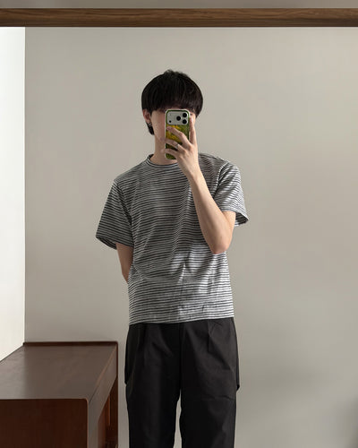 ストライプクロップドTシャツ YQ0062