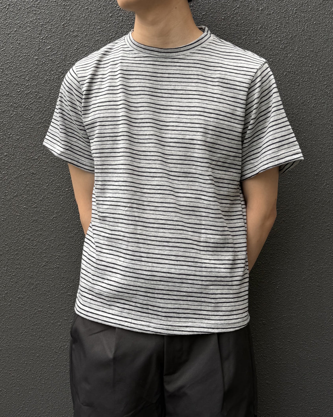 ストライプクロップドTシャツ YQ0062