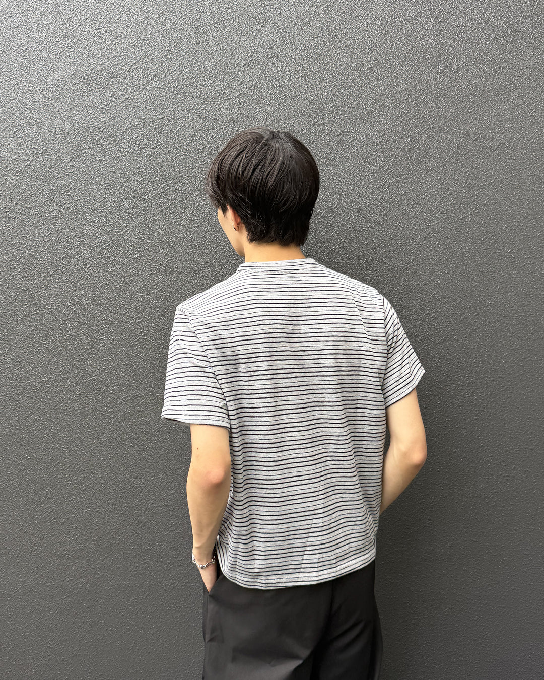 ストライプクロップドTシャツ YQ0062