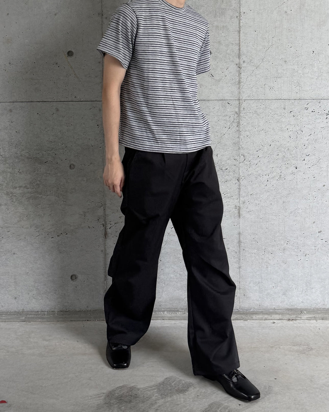 ストライプクロップドTシャツ YQ0062