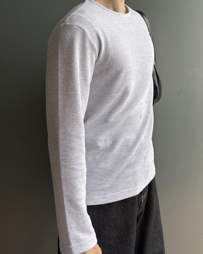 ルーズフィットワッフルロングTシャツ IK0287