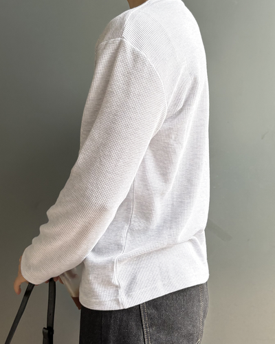 ルーズフィットワッフルロングTシャツ IK0287