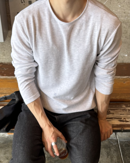 ルーズフィットワッフルロングTシャツ IK0287
