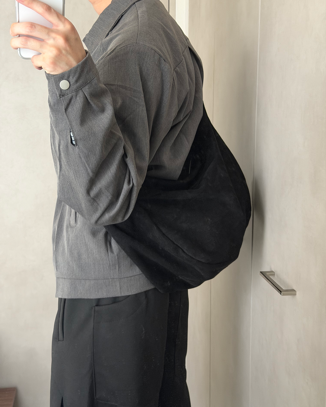 スウェード風シンプルメッセンジャーバッグ YQ0141