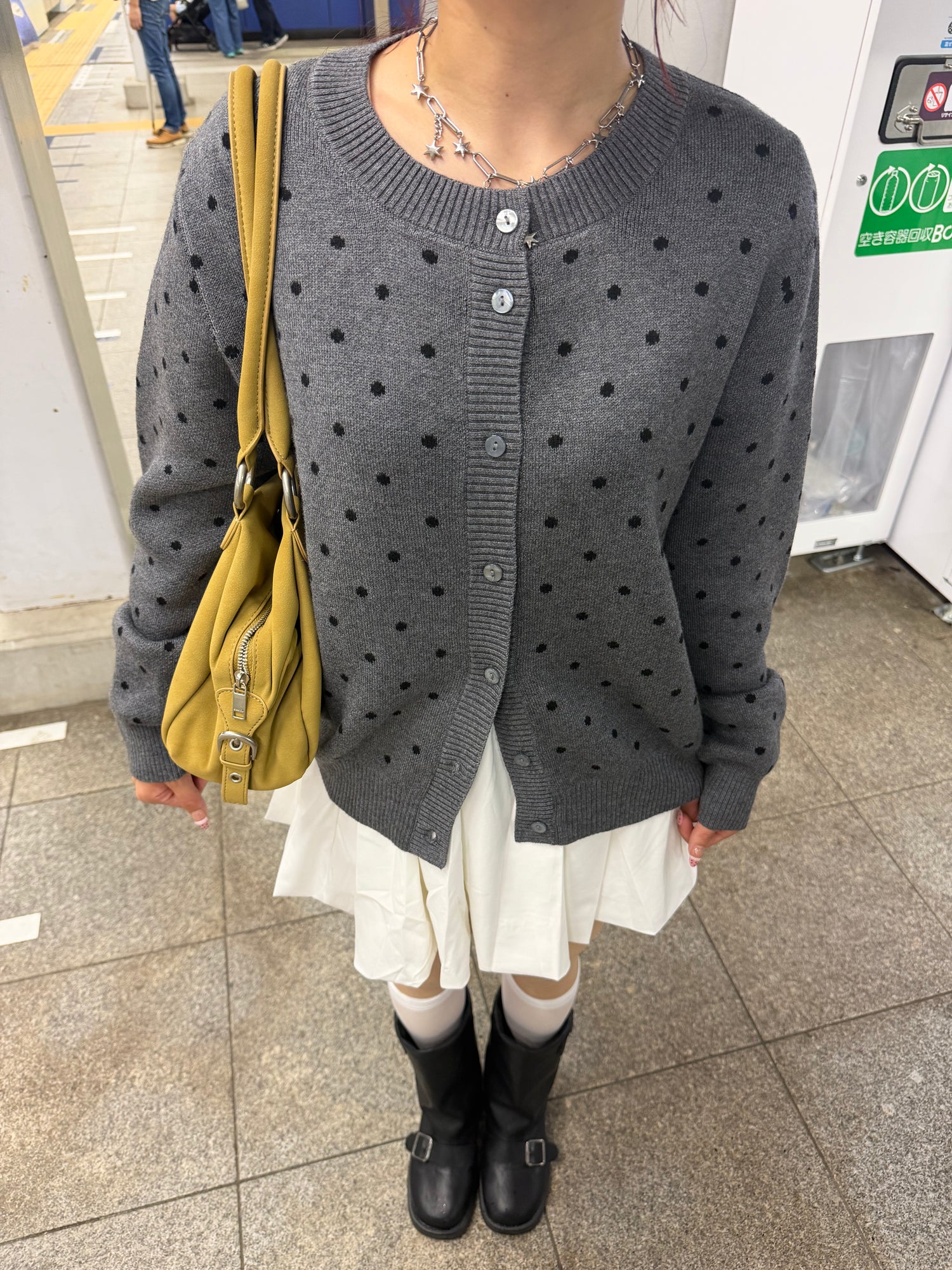 ドットニットカーディガン BB0272